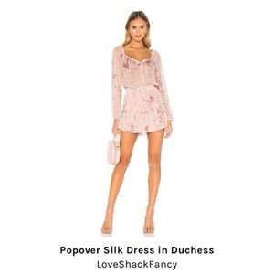 LoveShackFancy Popover Silk Dress in Duchess 100% silk